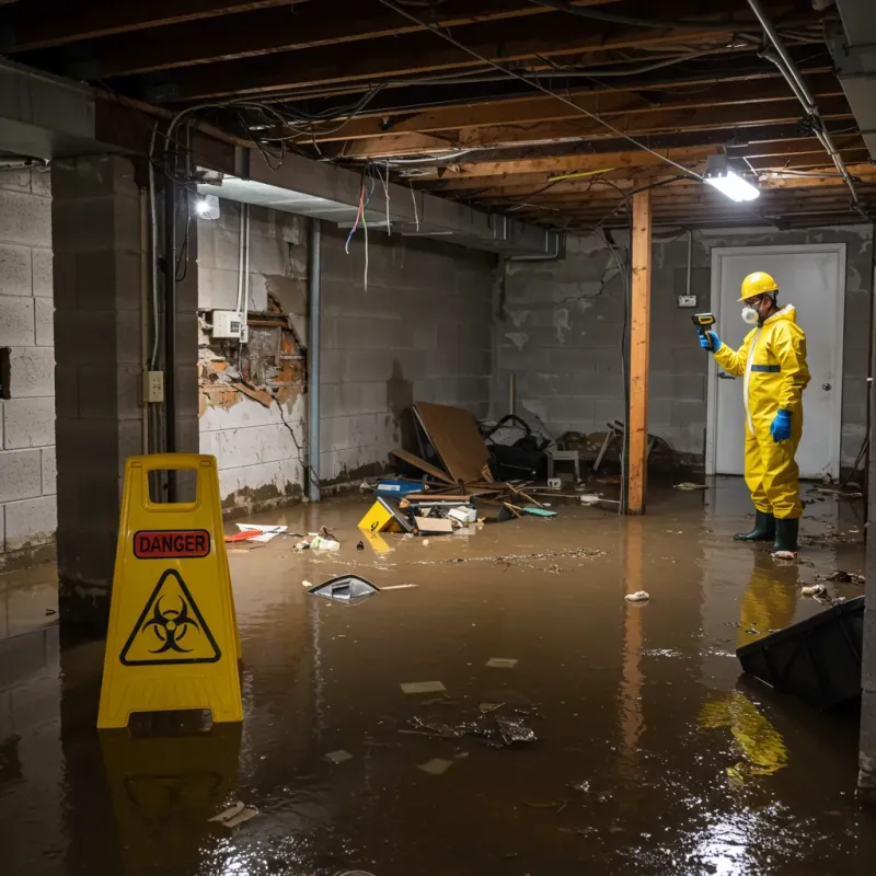 Flooded Basement Electrical Hazard in Bond County, IL Property